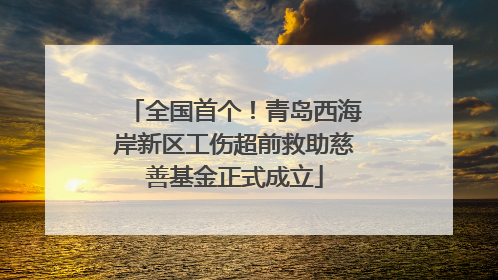 全国首个！青岛西海岸新区工伤超前救助慈善基金正式成立