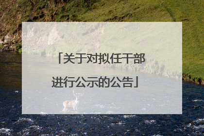 关于对拟任干部进行公示的公告