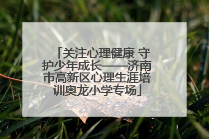 关注心理健康 守护少年成长——济南市高新区心理生涯培训奥龙小学专场