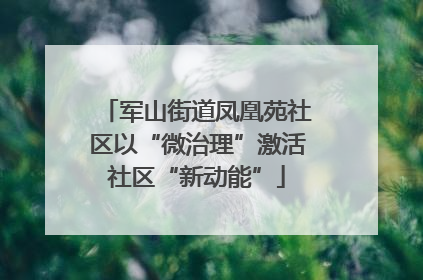 军山街道凤凰苑社区以“微治理”激活社区“新动能”