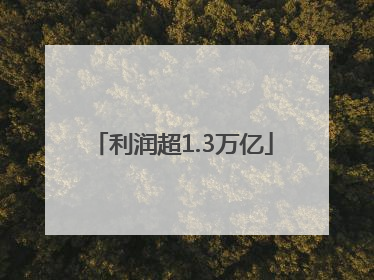 利润超1.3万亿