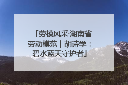 劳模风采·湖南省劳动模范｜胡诗学：碧水蓝天守护者