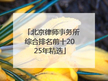 北京律师事务所综合排名前十2025年精选