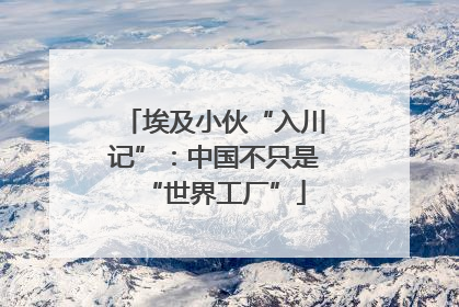 埃及小伙“入川记”：中国不只是“世界工厂”