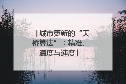 城市更新的“天桥算法”：精准、温度与速度