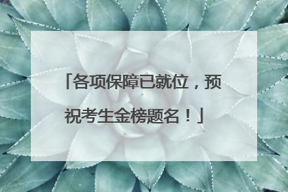 各项保障已就位，预祝考生金榜题名！