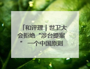 和评理｜世卫大会拒绝“涉台提案” 一个中国原则人心所向