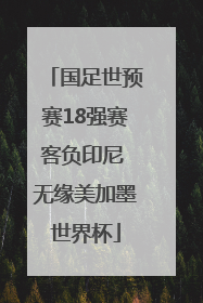 国足世预赛18强赛客负印尼 无缘美加墨世界杯
