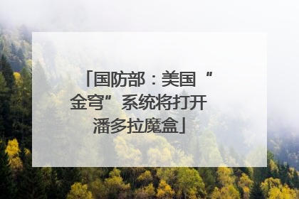 国防部：美国“金穹”系统将打开潘多拉魔盒