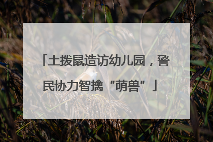 土拨鼠造访幼儿园，警民协力智擒“萌兽”