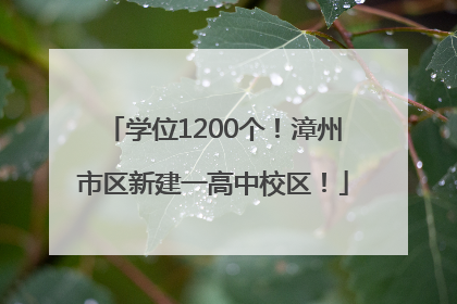 学位1200个！漳州市区新建一高中校区！