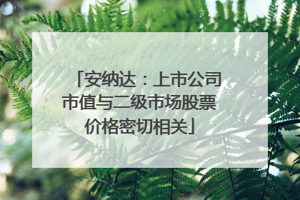 安纳达：上市公司市值与二级市场股票价格密切相关