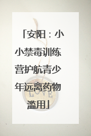 安阳：小小禁毒训练营护航青少年远离药物滥用
