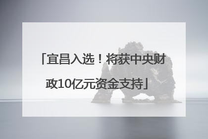 宜昌入选！将获中央财政10亿元资金支持