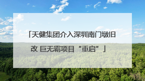 天健集团介入深圳南门墩旧改 巨无霸项目“重启”