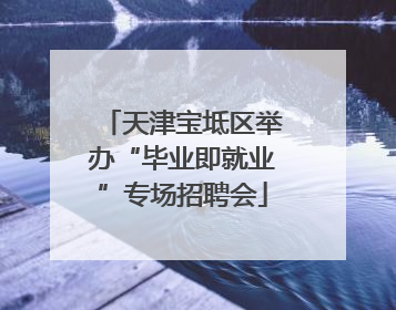 天津宝坻区举办“毕业即就业”专场招聘会