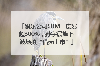 娱乐公司SRM一度涨超300%，孙宇晨旗下波场拟“借壳上市”