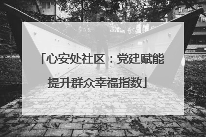 心安处社区：党建赋能 提升群众幸福指数