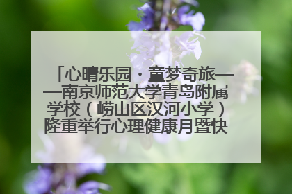 心晴乐园・童梦奇旅——南京师范大学青岛附属学校（崂山区汉河小学）隆重举行心理健康月暨快乐六一游园会