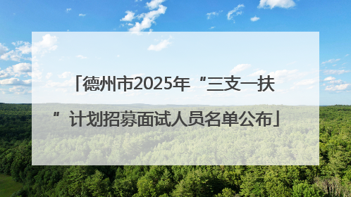 德州市2025年“三支一扶”计划招募面试人员名单公布