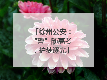徐州公安：“警”随高考，护梦逐光