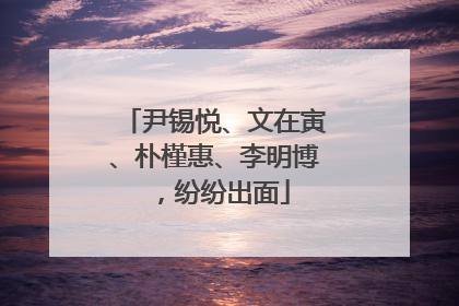 尹锡悦、文在寅、朴槿惠、李明博，纷纷出面
