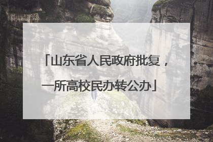 山东省人民政府批复，一所高校民办转公办