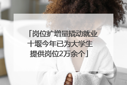 岗位扩增量撬动就业 十堰今年已为大学生提供岗位2万余个