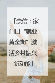 崇信：家门口“就业黄金期”激活乡村振兴新动能