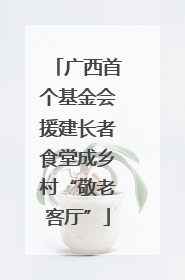 广西首个基金会援建长者食堂成乡村“敬老客厅”