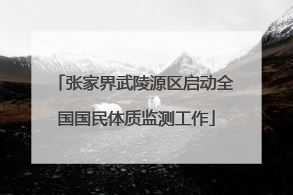 张家界武陵源区启动全国国民体质监测工作