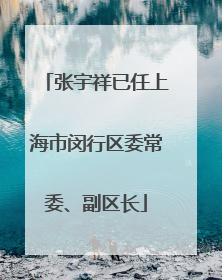张宇祥已任上海市闵行区委常委、副区长