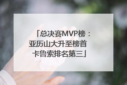 总决赛MVP榜：亚历山大升至榜首 卡鲁索排名第三