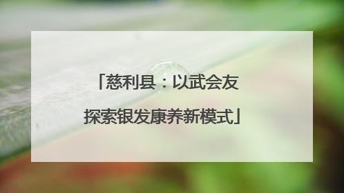 慈利县：以武会友 探索银发康养新模式