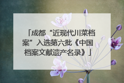 成都“近现代川菜档案”入选第六批《中国档案文献遗产名录》