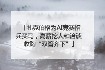 扎克伯格为AI竞赛招兵买马，高薪挖人和洽谈收购“双管齐下”