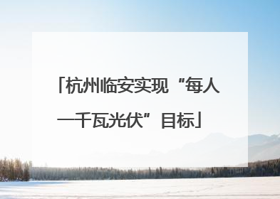 杭州临安实现“每人一千瓦光伏”目标