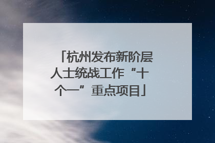 杭州发布新阶层人士统战工作“十个一”重点项目