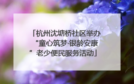 杭州沈塘桥社区举办“童心筑梦·银龄安康”老少便民服务活动