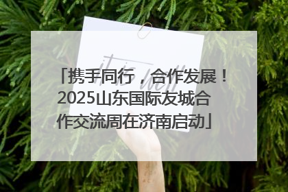 携手同行，合作发展！2025山东国际友城合作交流周在济南启动