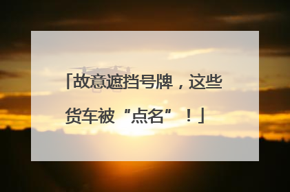 故意遮挡号牌，这些货车被“点名”！
