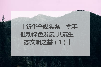 新华全媒头条｜携手推动绿色发展 共筑生态文明之基（1）