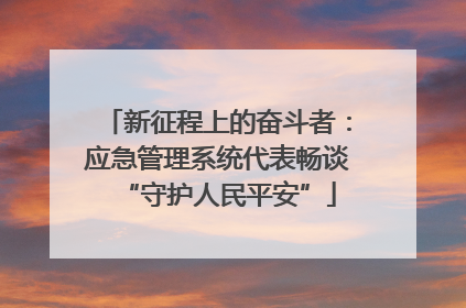 新征程上的奋斗者：应急管理系统代表畅谈“守护人民平安”