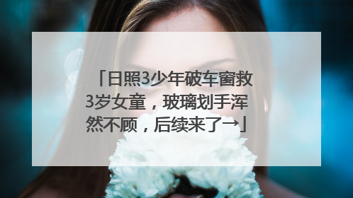 日照3少年破车窗救3岁女童，玻璃划手浑然不顾，后续来了→