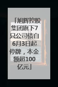 旭辉控股集团旗下7只公司债自6月3日起停牌，本金额超100亿元
