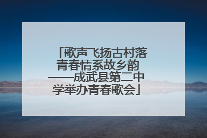 歌声飞扬古村落 青春情系故乡韵——成武县第二中学举办青春歌会