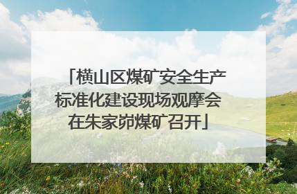横山区煤矿安全生产标准化建设现场观摩会在朱家峁煤矿召开