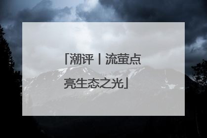 潮评丨流萤点亮生态之光