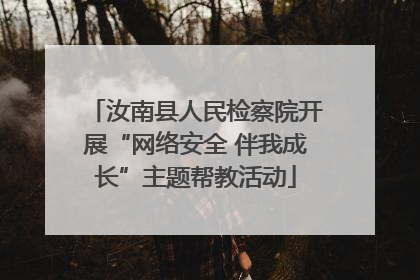 汝南县人民检察院开展“网络安全 伴我成长”主题帮教活动