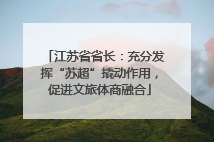 江苏省省长：充分发挥“苏超”撬动作用，促进文旅体商融合